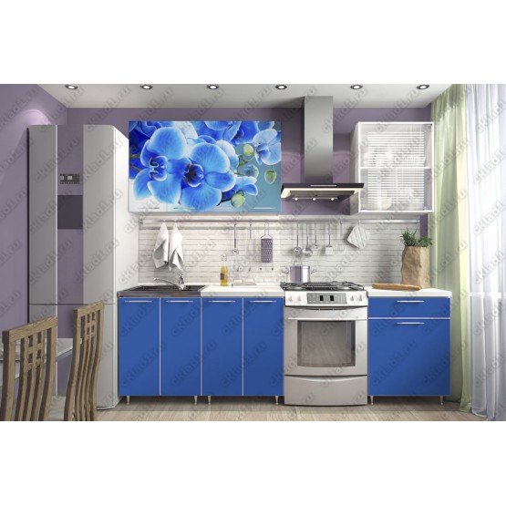 Кухня ЛДСП Орхидея синяя 1,8 м 